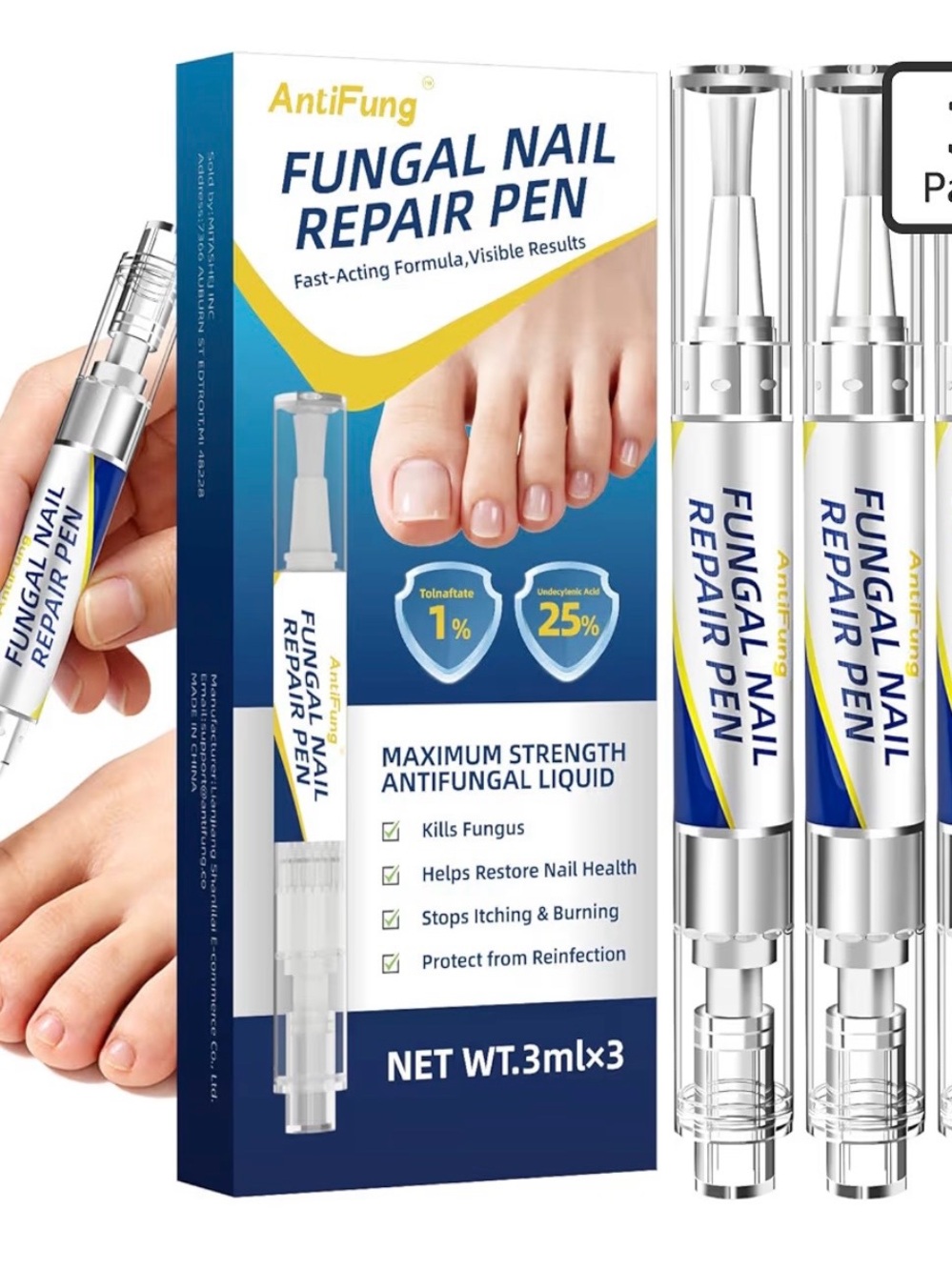 Fungal Nail Repair Pen – Clear Antifungal Treatment (3-Pack)